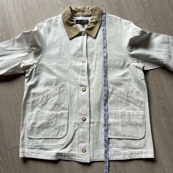 J Crew Barn Jacket In Canvas Womens XL White Tiny Flaw - Picture 5 of 16